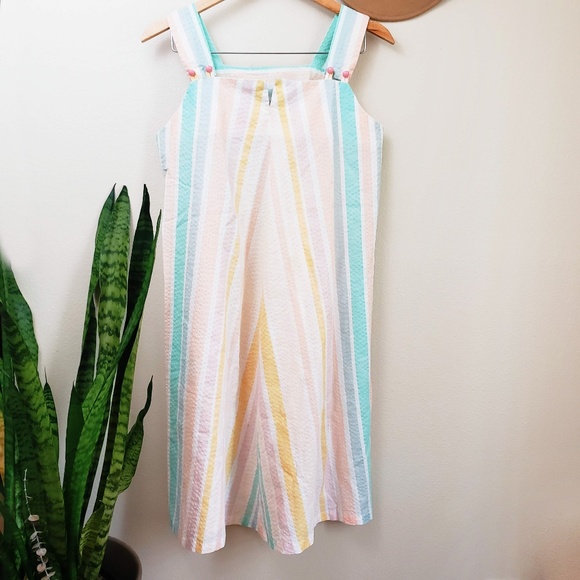 Vintage Dresses & Skirts - Vintage pastel lightweight dress M oversized midi
